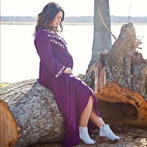 Beautiful purple maternity dress